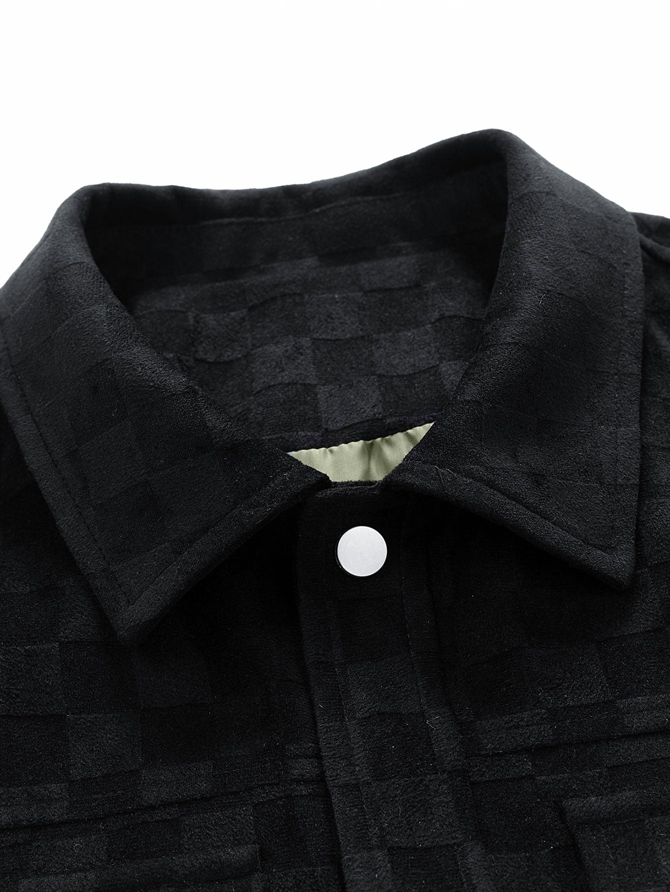 Checkerboard Pattern Suede Jacket