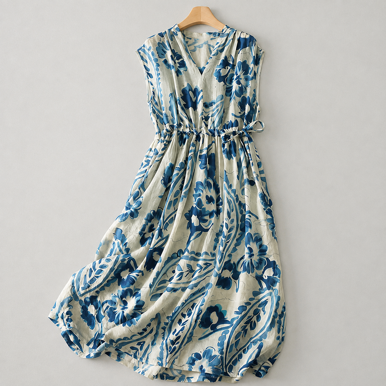 Marcella Cotton Linen Midi Dress