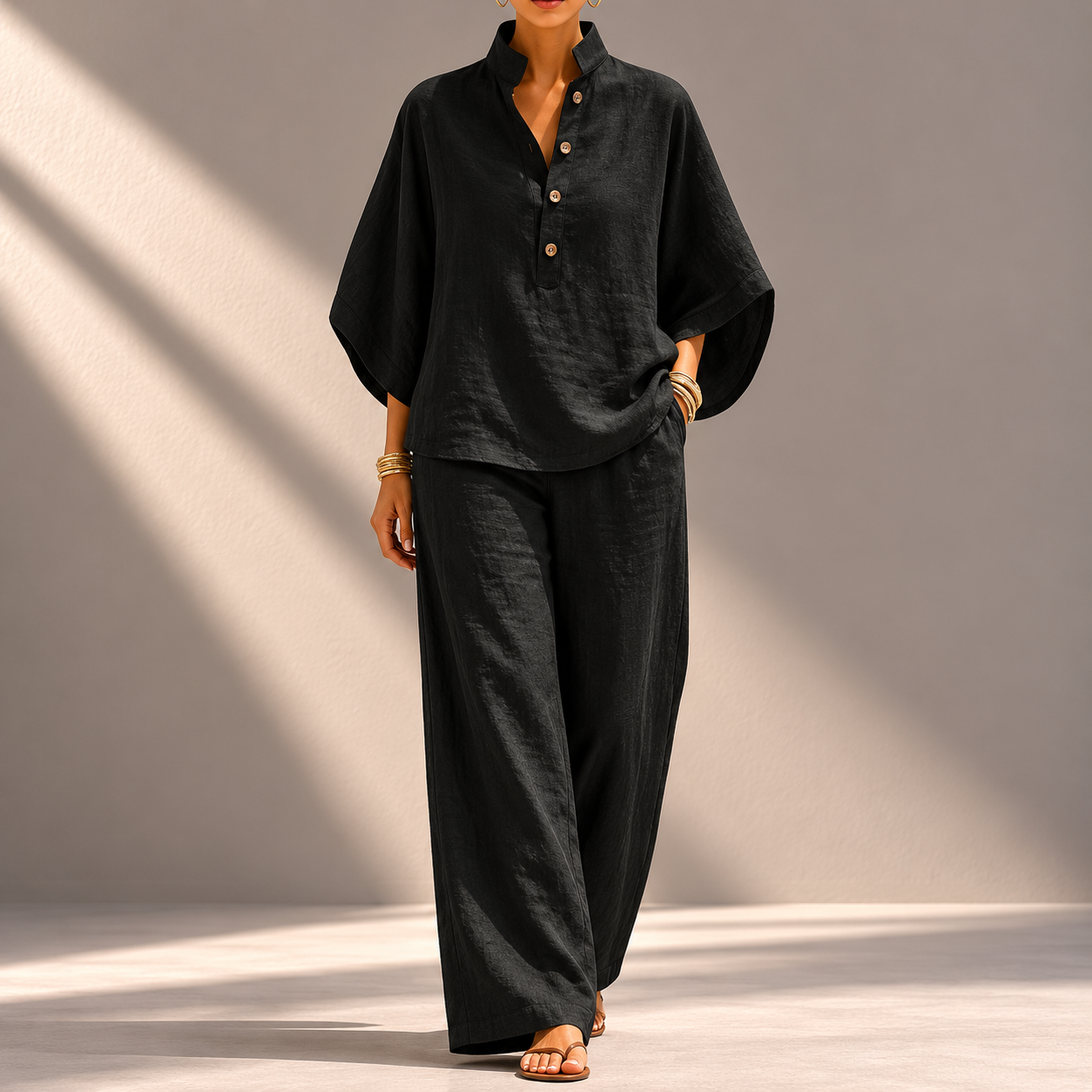 Aveline Relaxed Cotton Linen Set