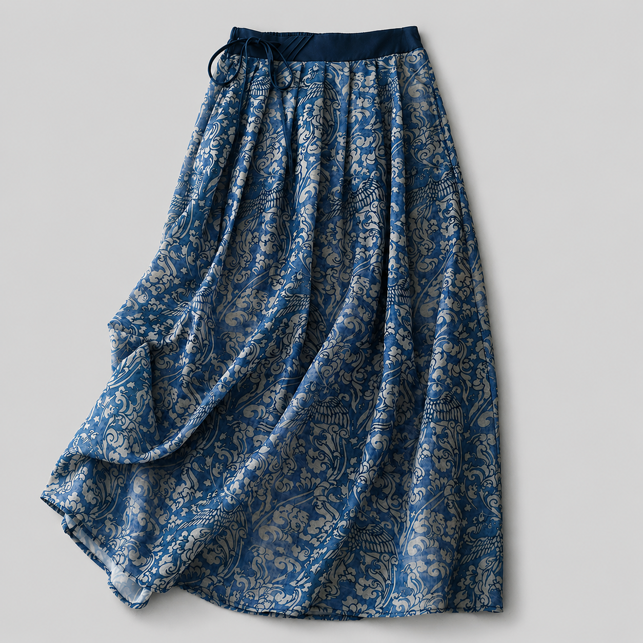 Adeline Floral Cotton Linen Midi Skirt