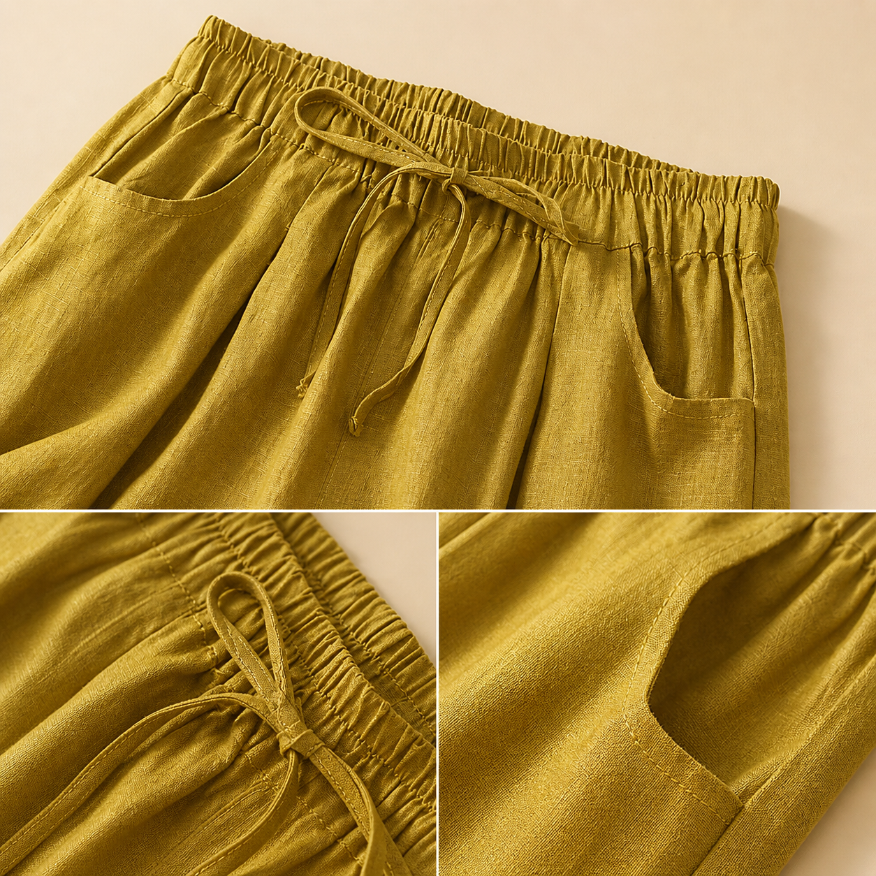 Solea Linen Lace Panel Shorts