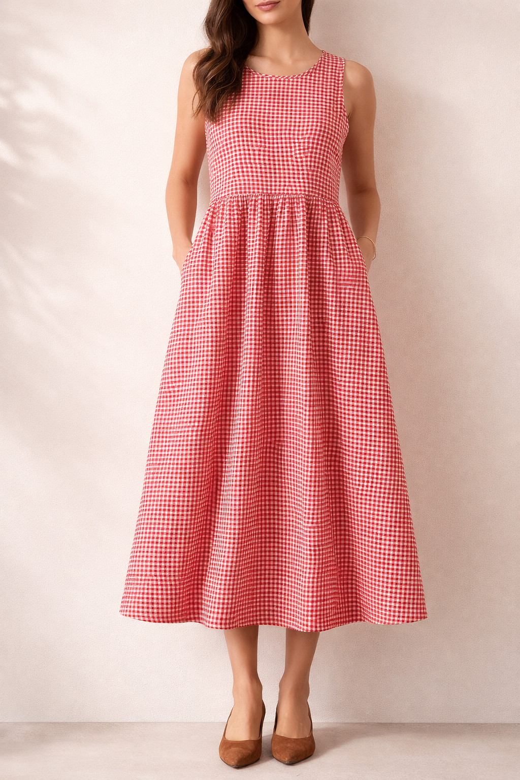 Isabel Gingham Midi Summer Dress