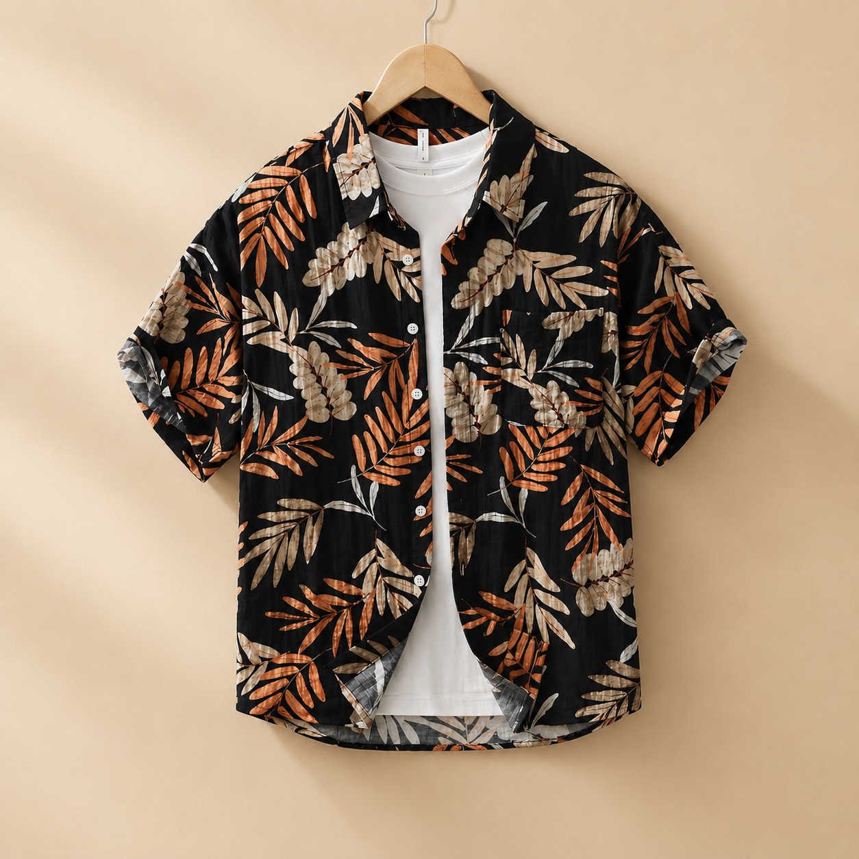 Henry Linen Tropical Print Shirt