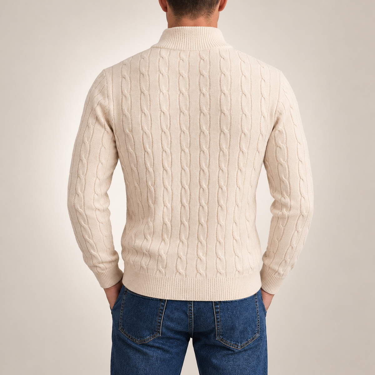 Elliot Cable-Knit Quarter-Zip Sweater