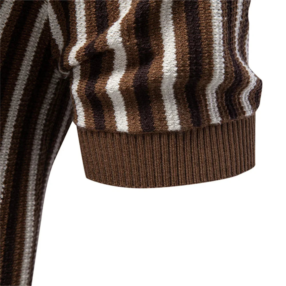 Riviera Stripe Knit Polo Shirt