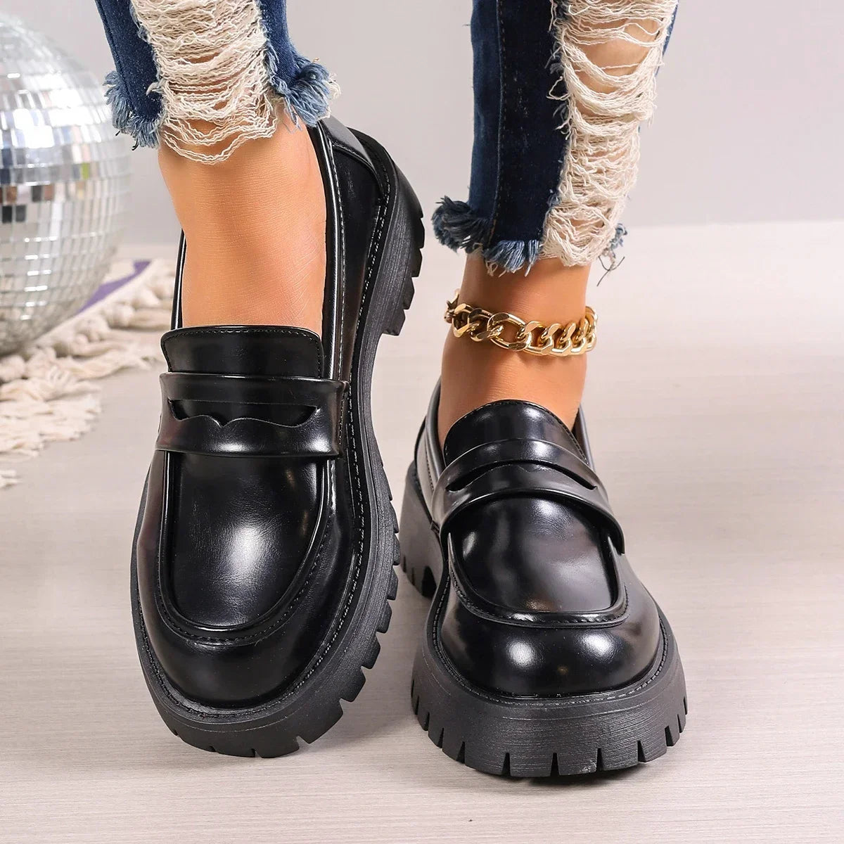 Madeline Platform Leather Loafers