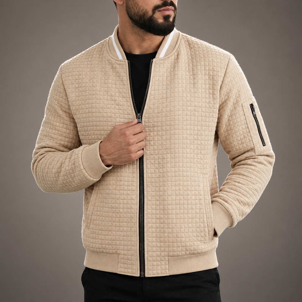 Halden Quilted Knit Bomber