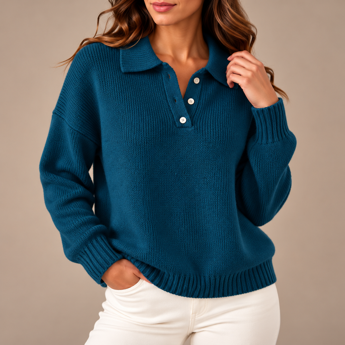Audrey Knit Polo Sweater