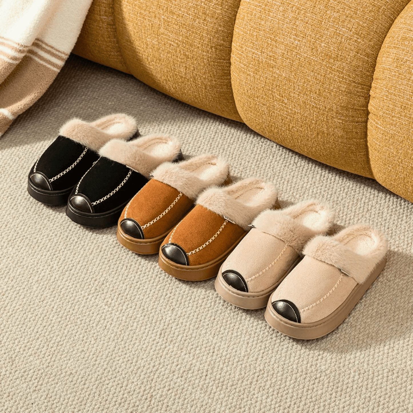 The Ellington Fur Slipper