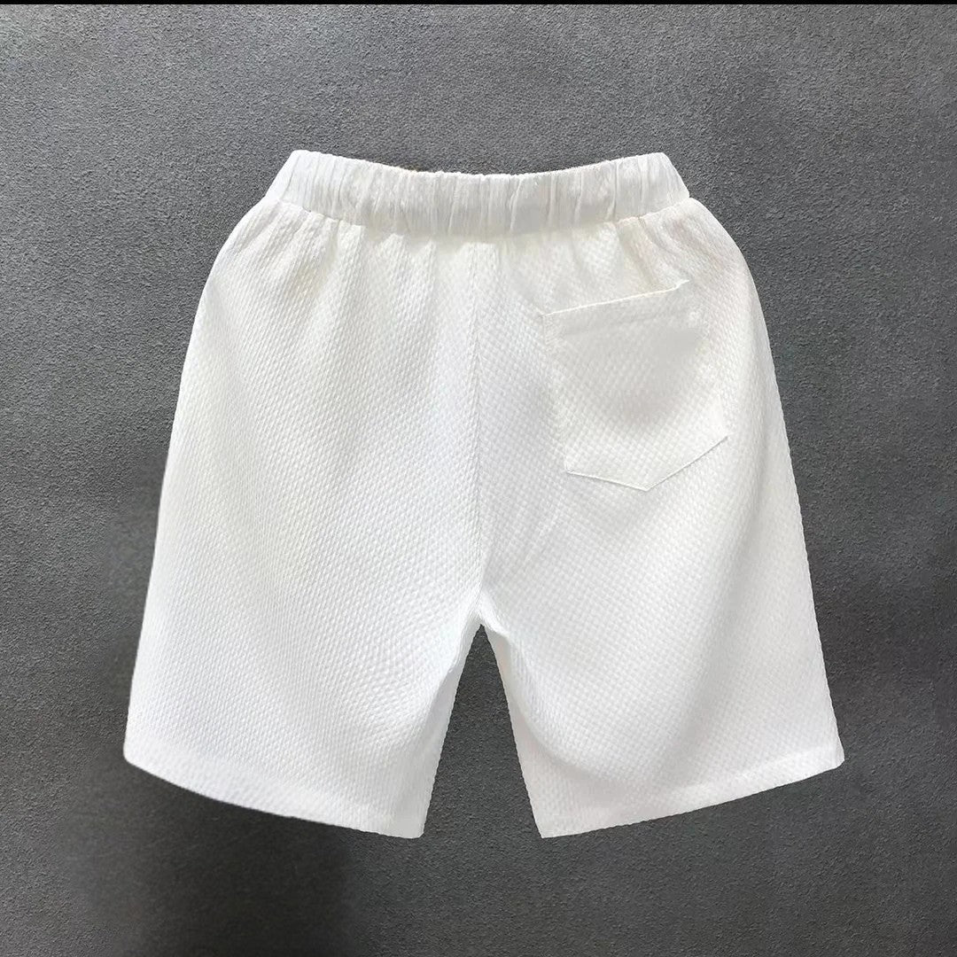 Coastal Contrast Textured Shorts
