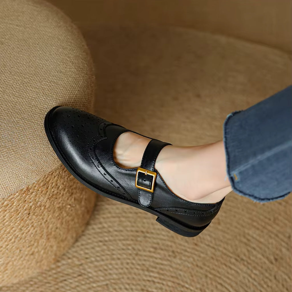 Leather Brogue Flats