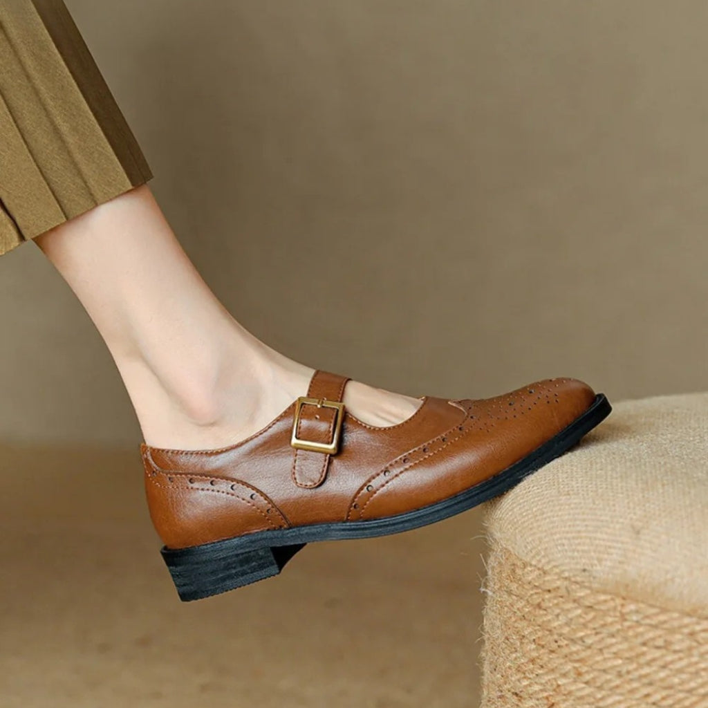 Leather Brogue Flats