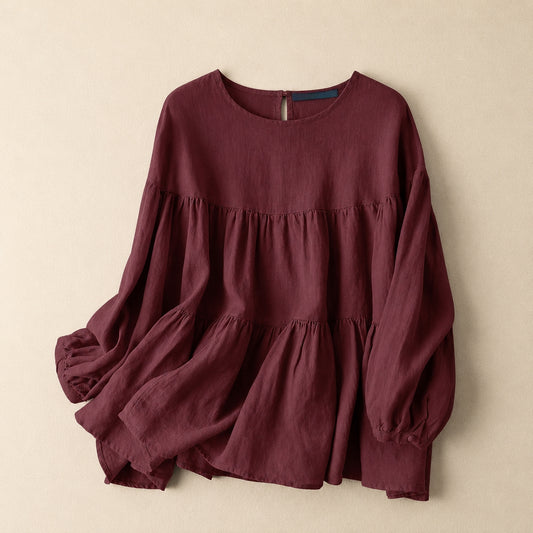 Isla Tiered Linen Blouse