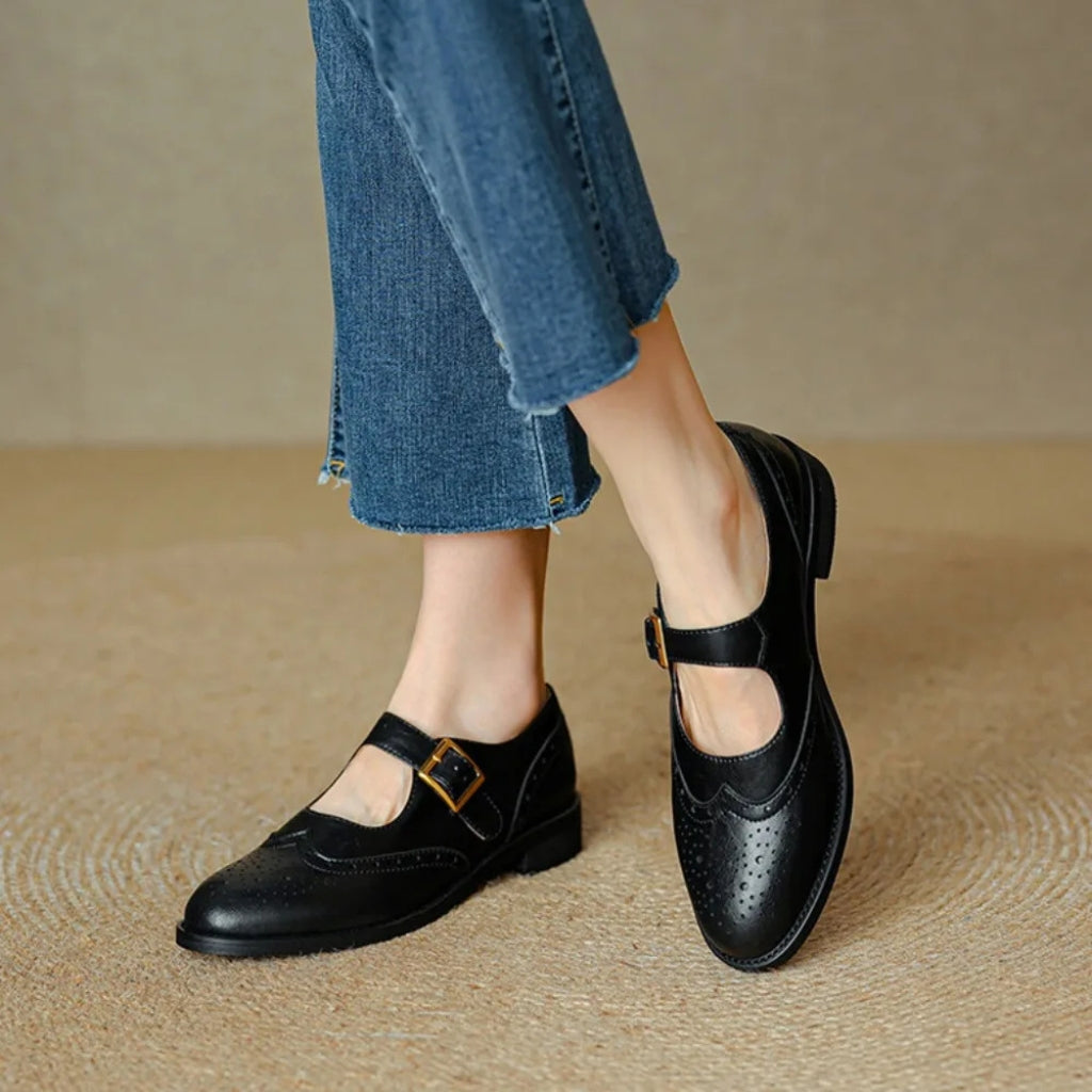 Leather Brogue Flats