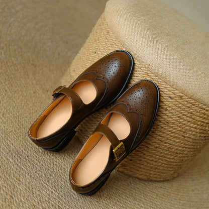 Leather Brogue Flats