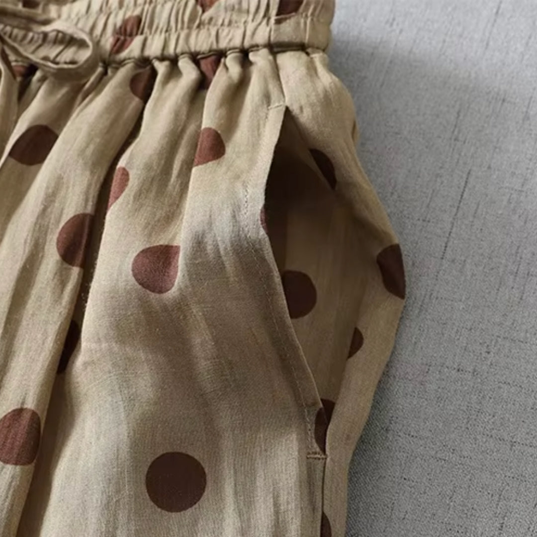 Brielle Cotton Linen Polka Pants