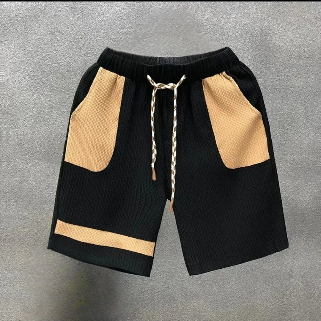 Coastal Contrast Textured Shorts