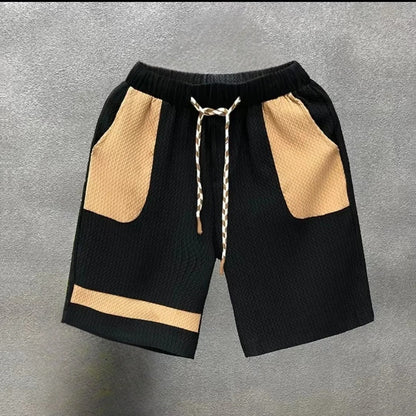 Coastal Contrast Textured Shorts