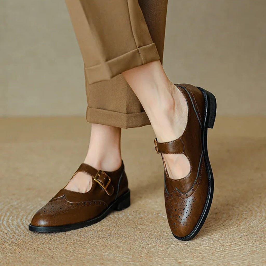 Leather Brogue Flats