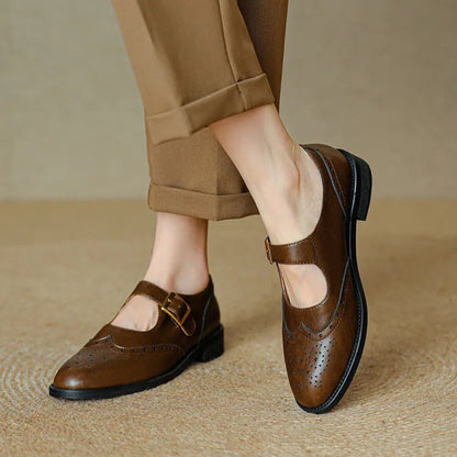 Leather Brogue Flats