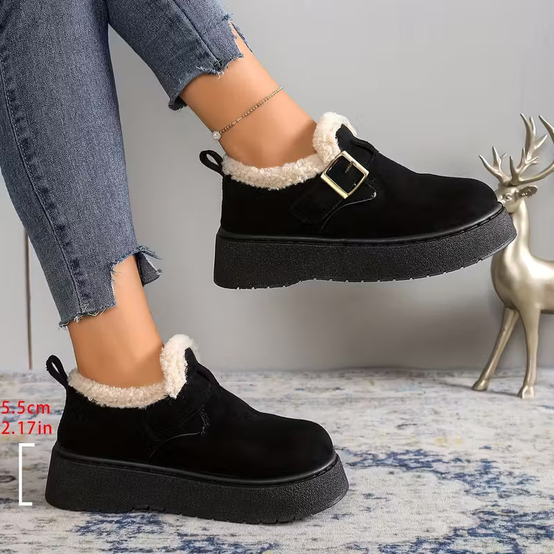 Cambridge Suede Fur-Lined Loafers