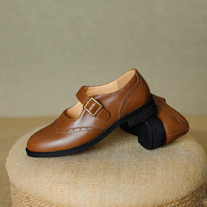 Leather Brogue Flats