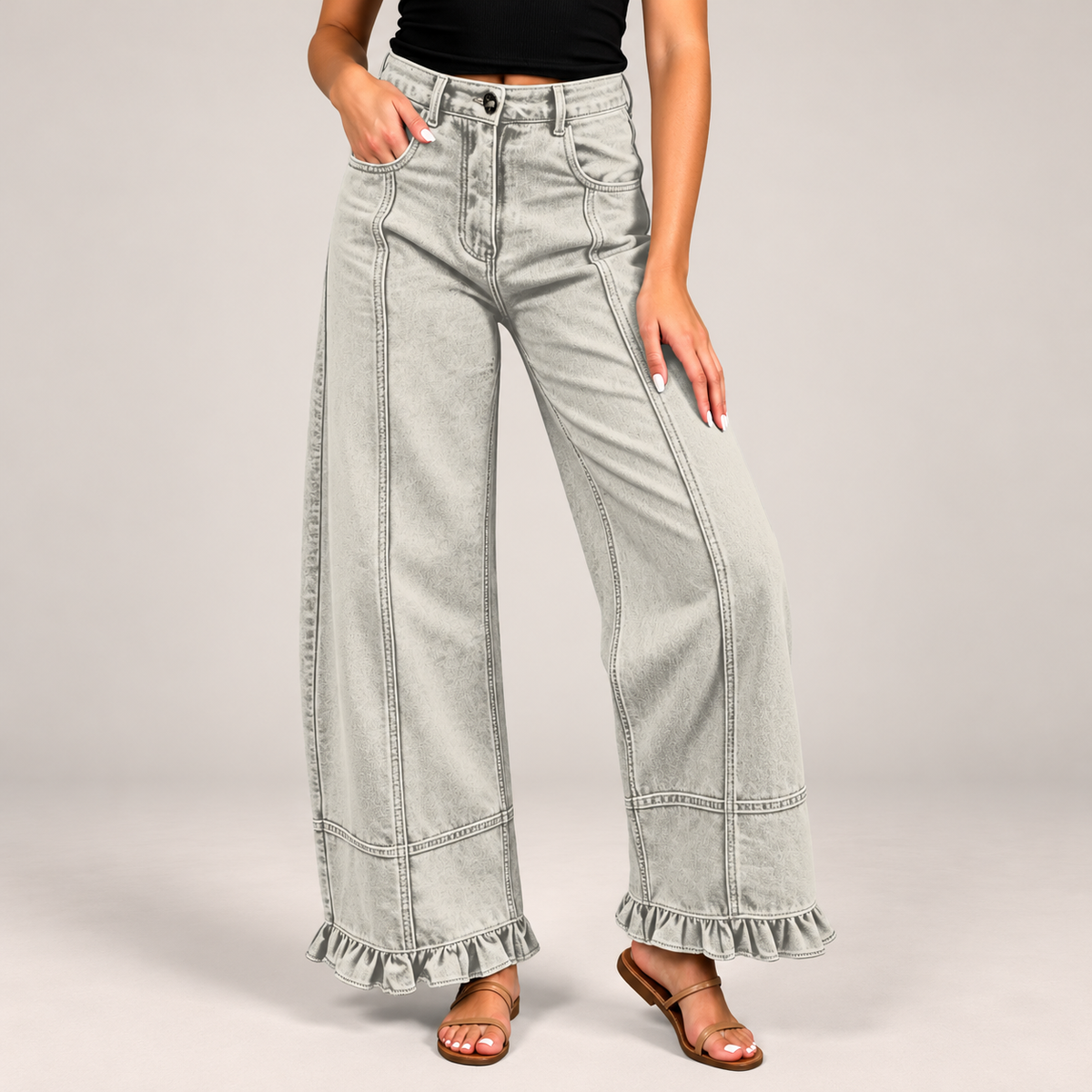 Ellie Ruffle Hem Jeans