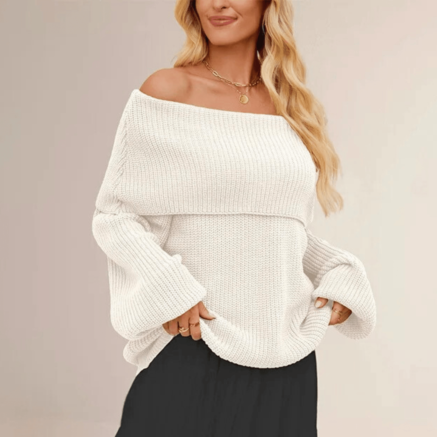 Arlette Off-Shoulder Knit Sweater