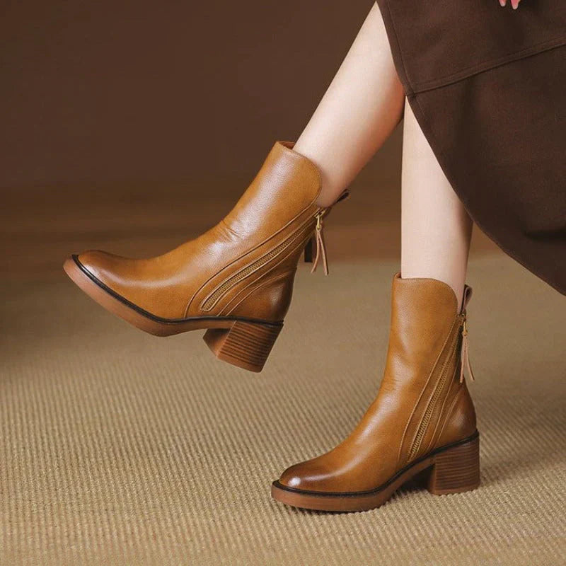 Aveline Leather Ankle Boots