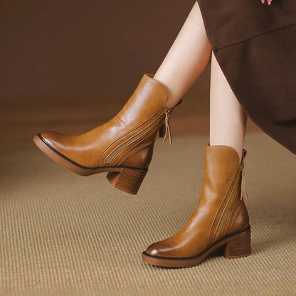 Aveline Leather Ankle Boots