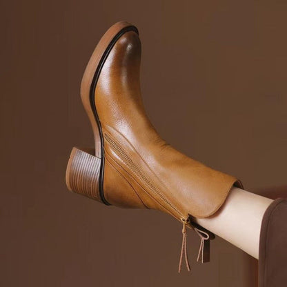 Aveline Leather Ankle Boots