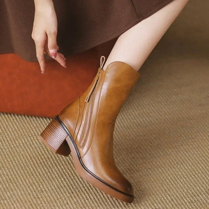 Aveline Leather Ankle Boots