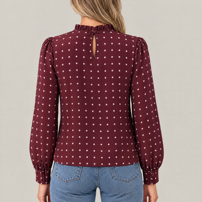 Mia Polka Dot Ruffle Blouse