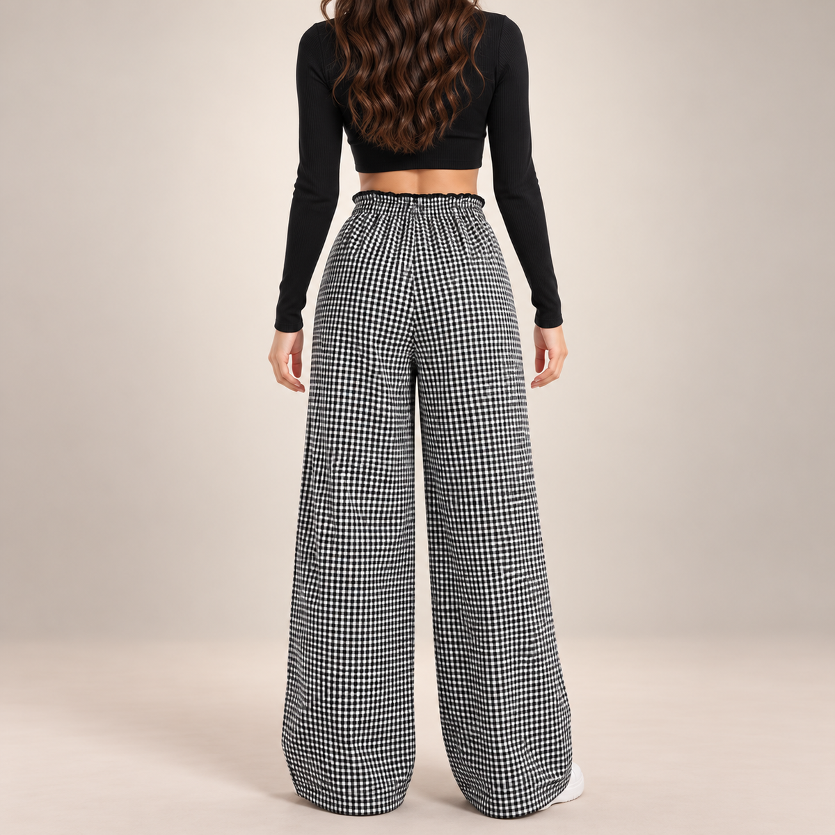 Harper Plaid Wide-Leg Pants