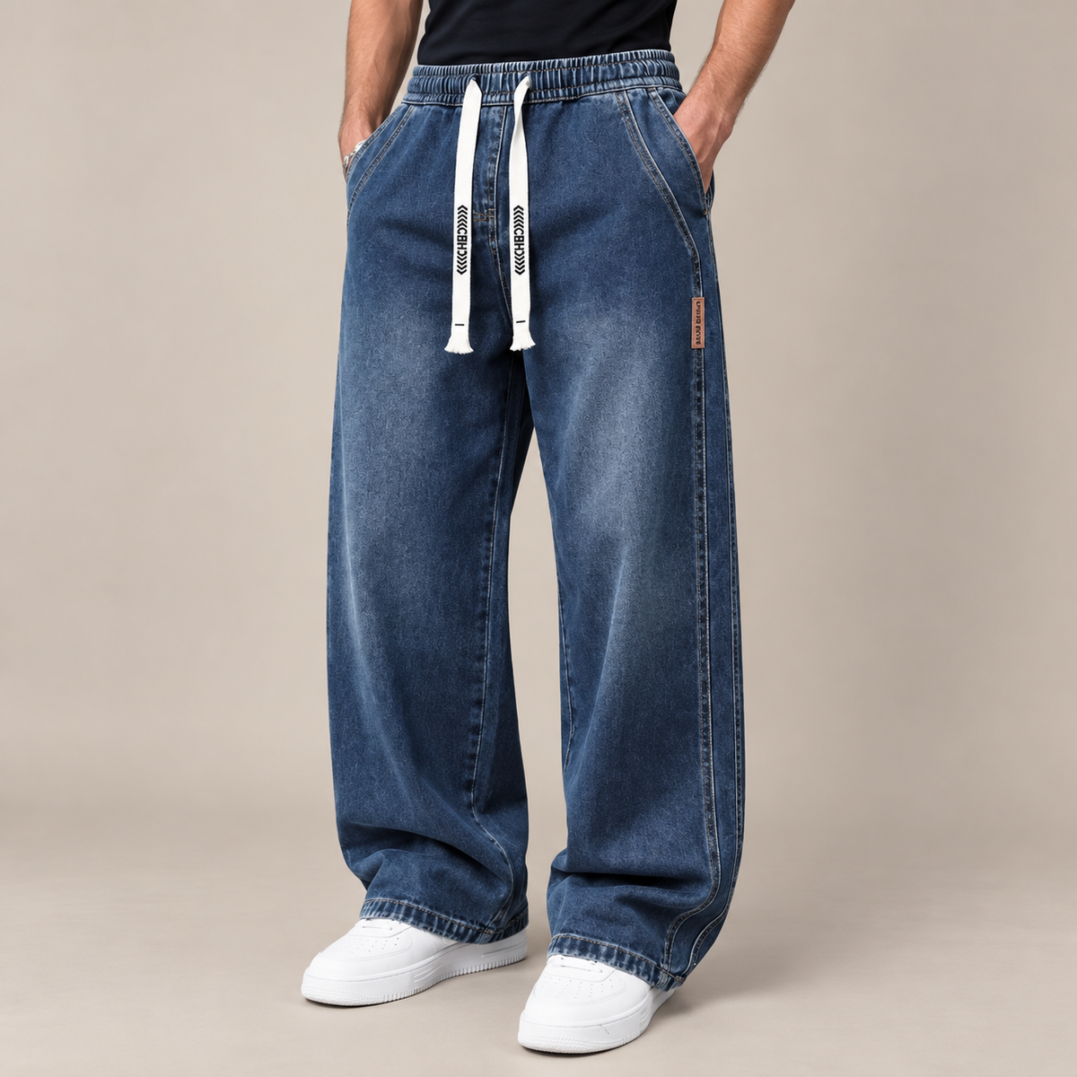 Jaxon Wide-Leg Denim Pants