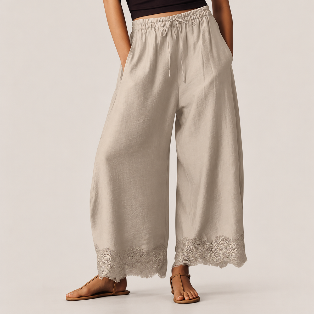 Amelie Lace Wide-Leg Pants