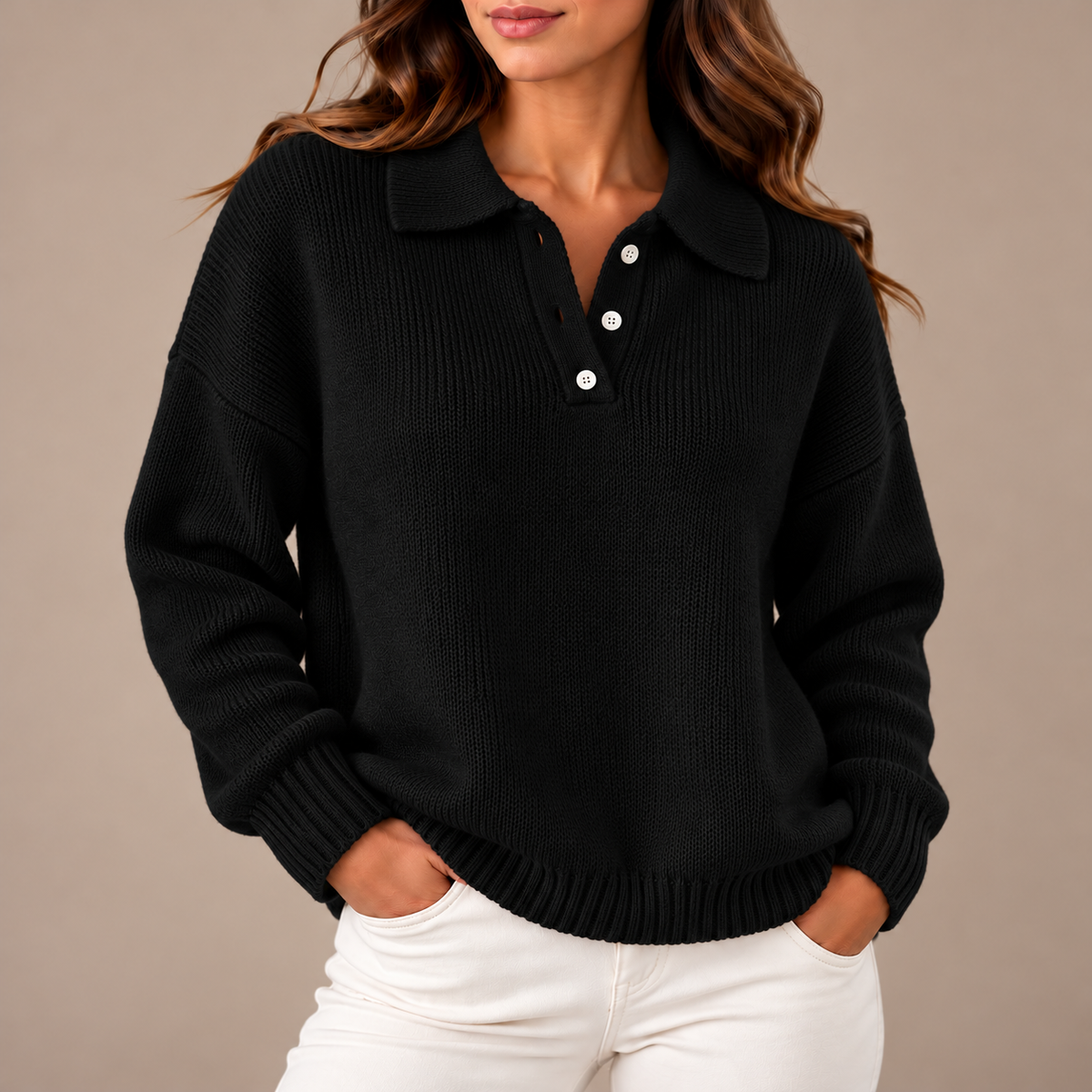 Audrey Knit Polo Sweater