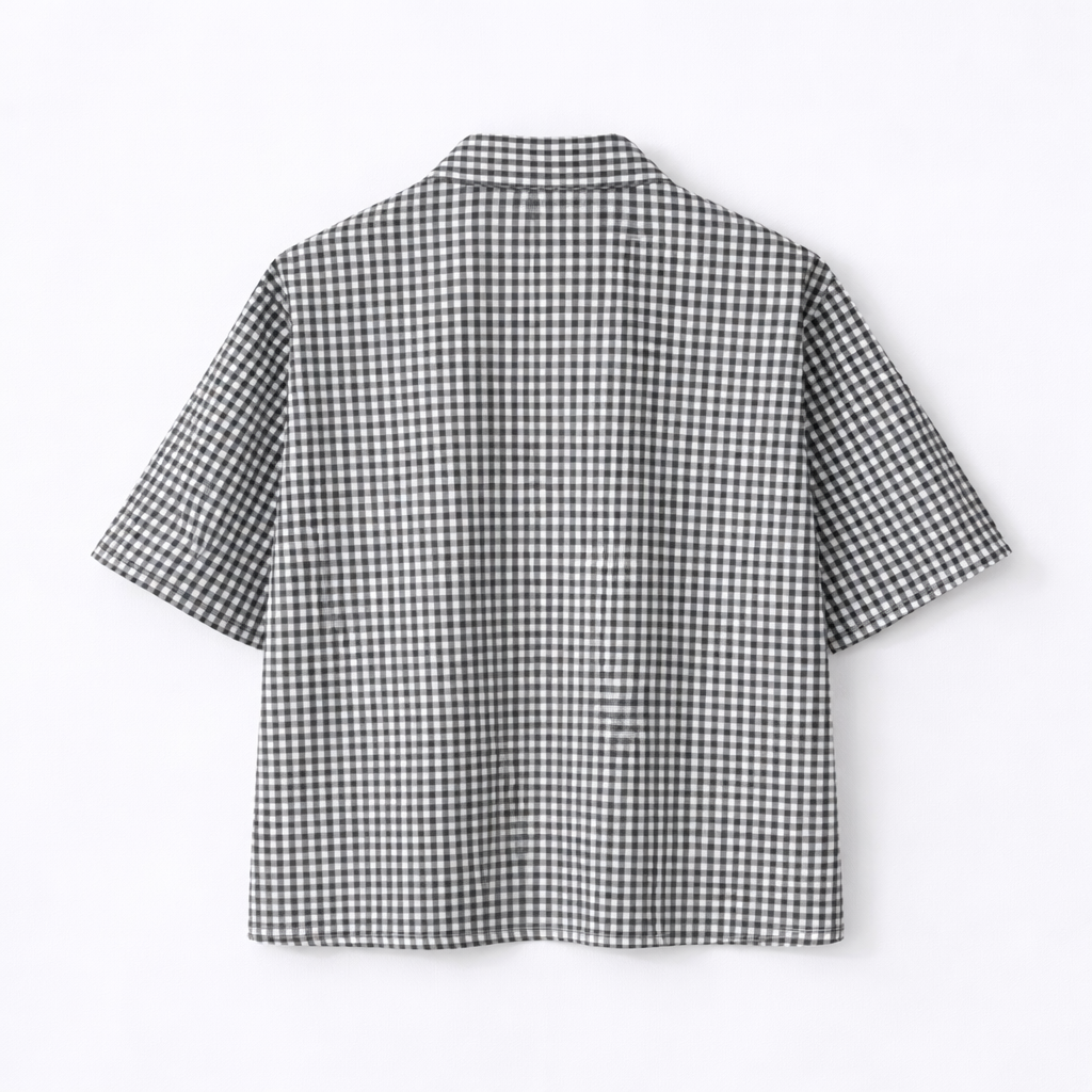 Floral Gingham Button-Up Blouse