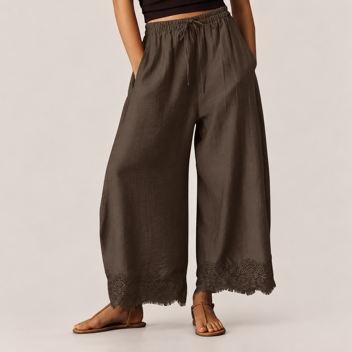 Amelie Lace Wide-Leg Pants