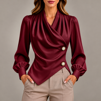Clara Draped Wrap Blouse