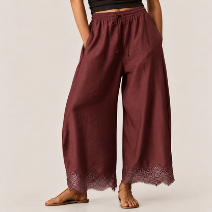 Amelie Lace Wide-Leg Pants