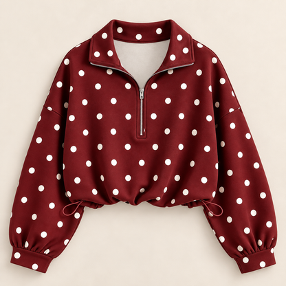 Ruby Polka Dot Pullover