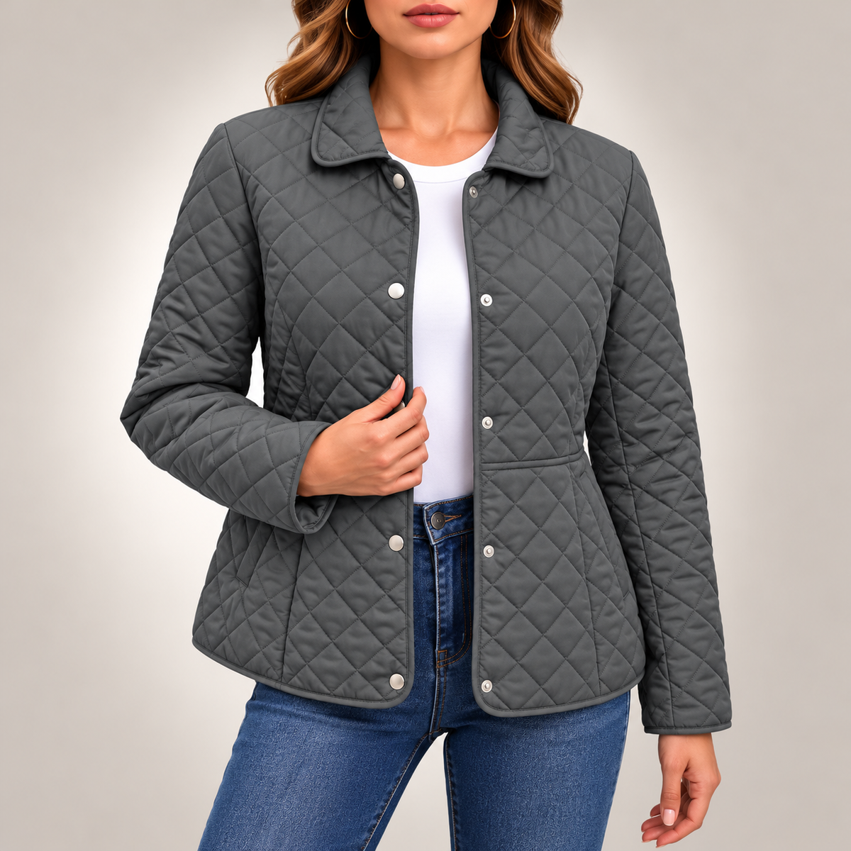 Clara Diamond-Quilted Jacket