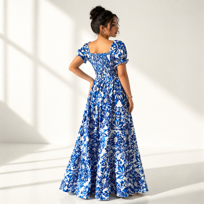 Hannah Floral Square Neck Maxi Dress