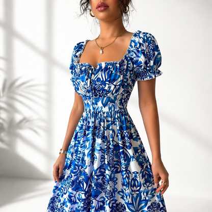 Hannah Floral Square Neck Maxi Dress