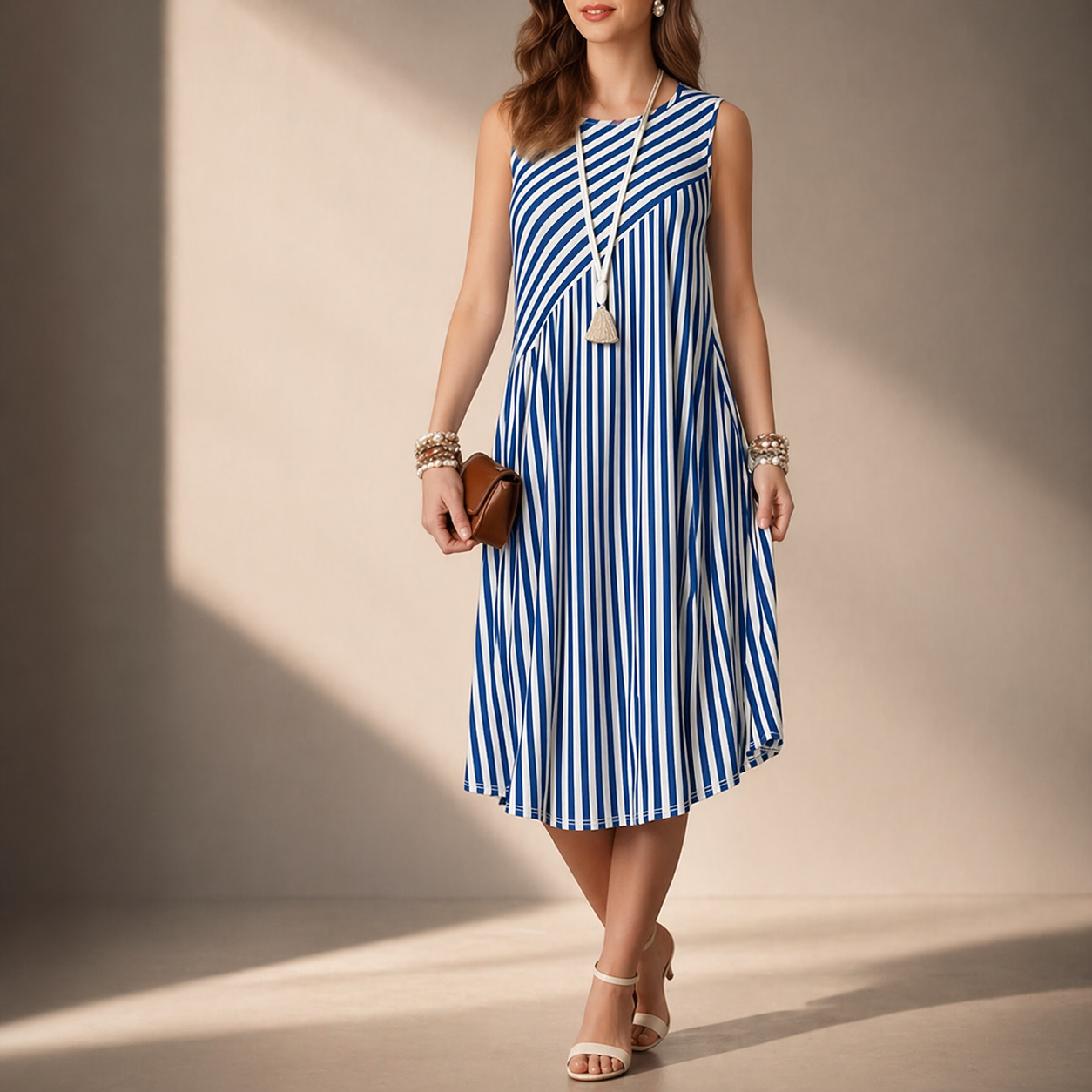 Valmere Striped Midi Dress
