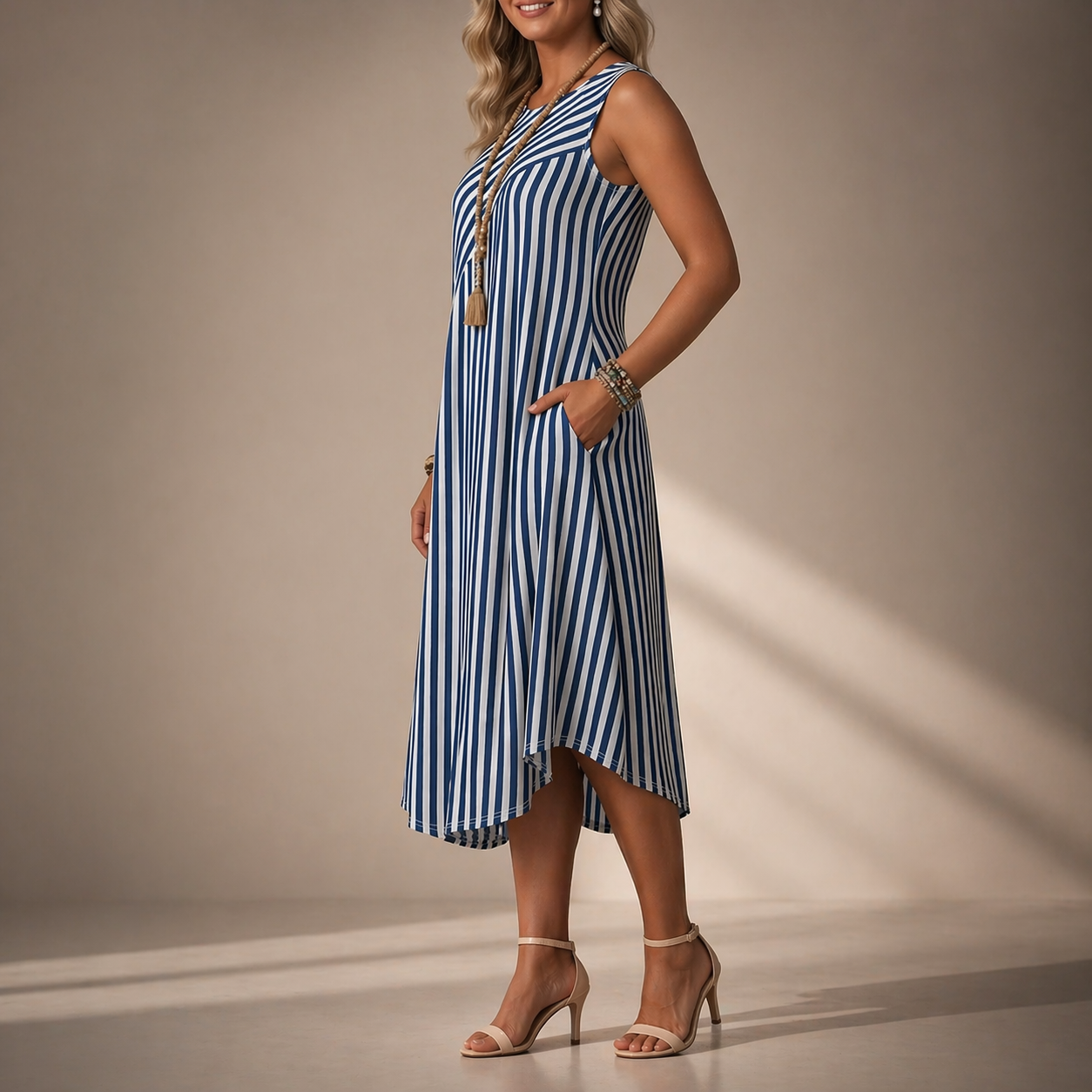 Valmere Striped Midi Dress