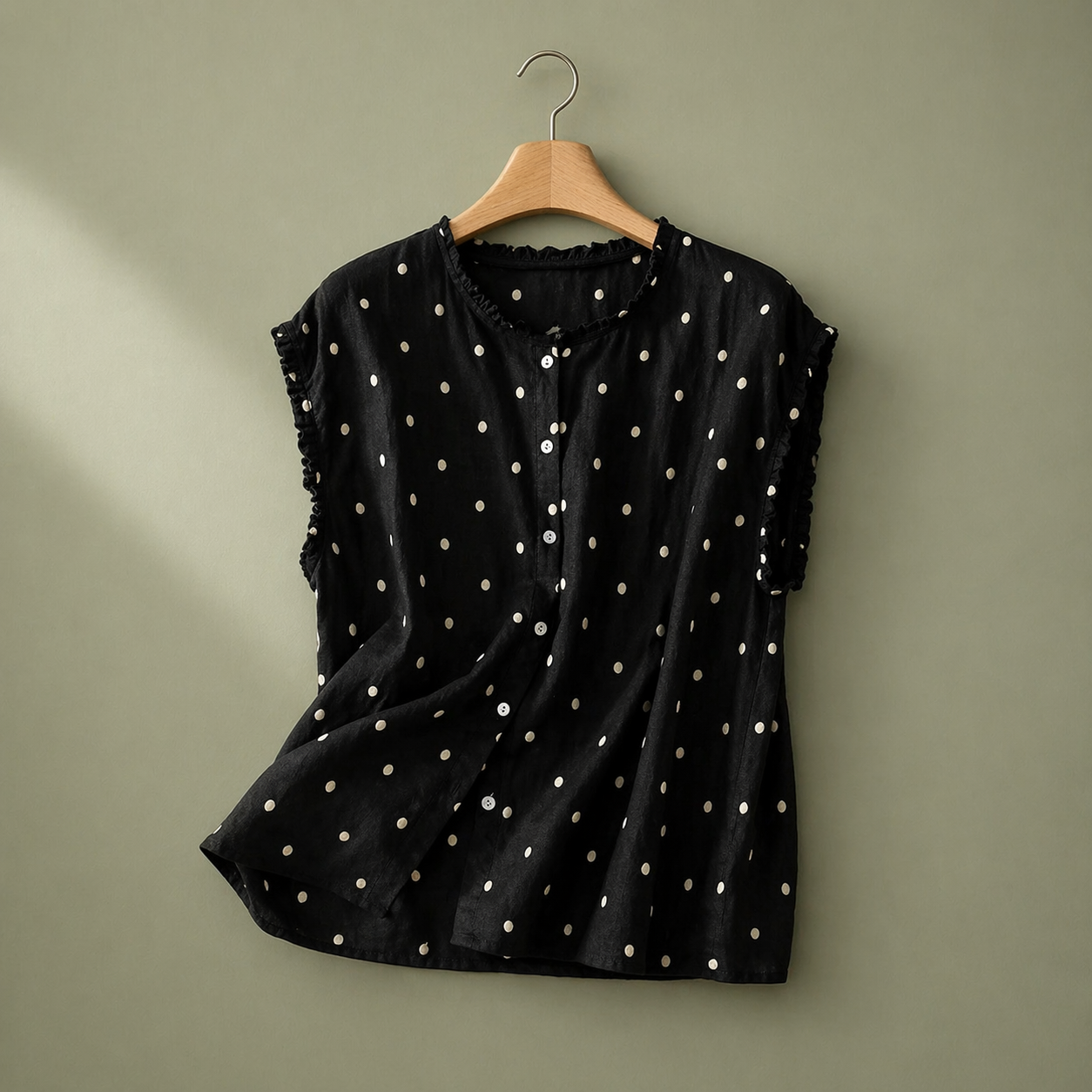 Marielle Linen Dot Blouse