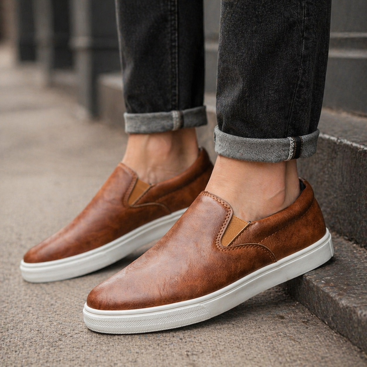 Ellis Leather Slip-Ons