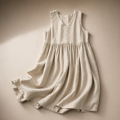 Siena Linen Button Midi Dress